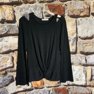 Redhaute Black Peek Shoulder Sweater Top Wm S
